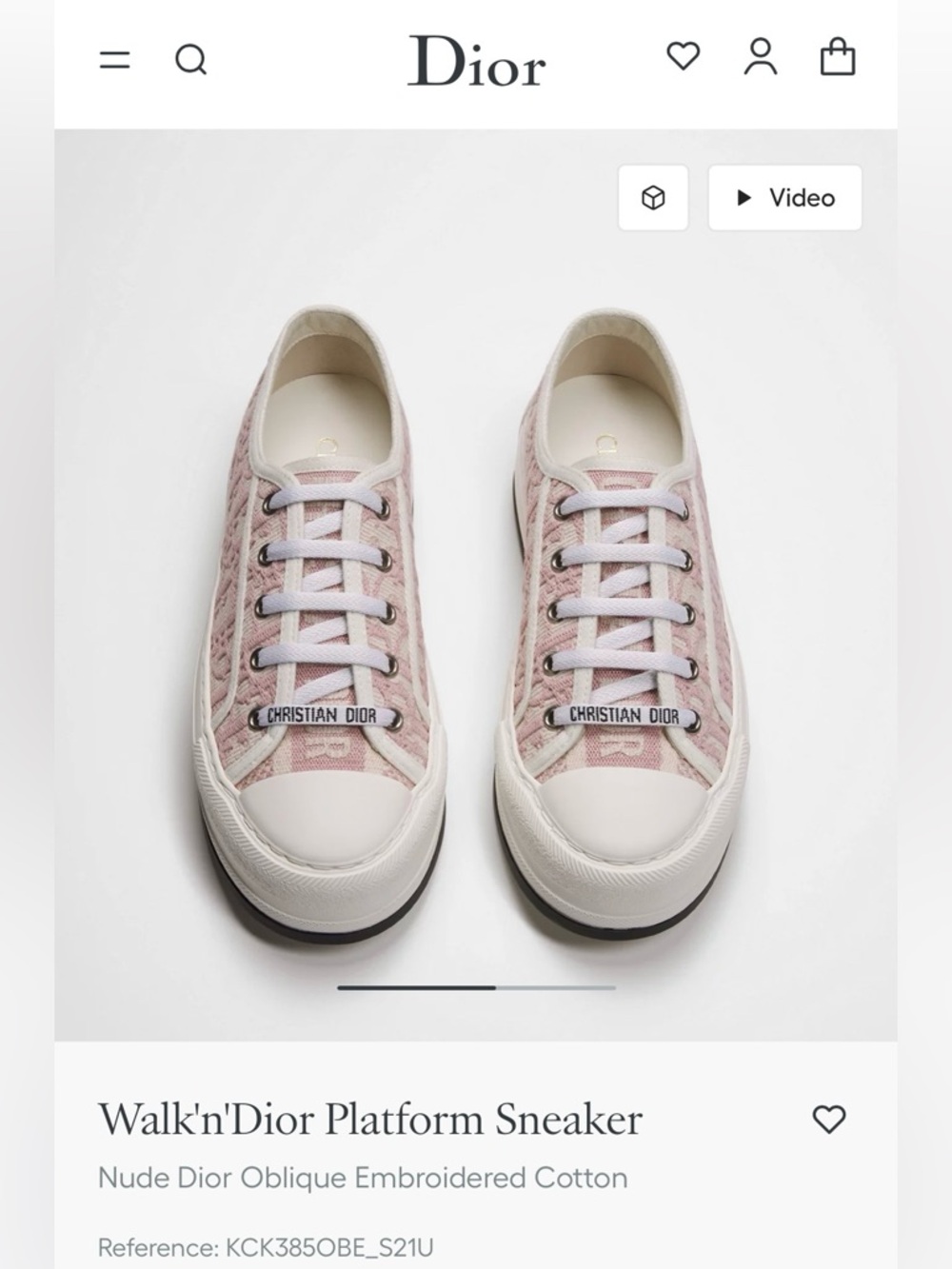 Dior Pink Platform Sneakers